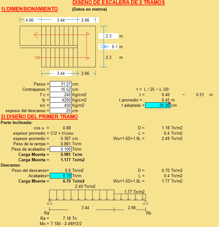 excel escalera