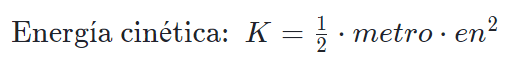 ecuación de la energía cinética
