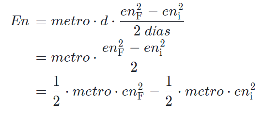ecuación de la energía cinética